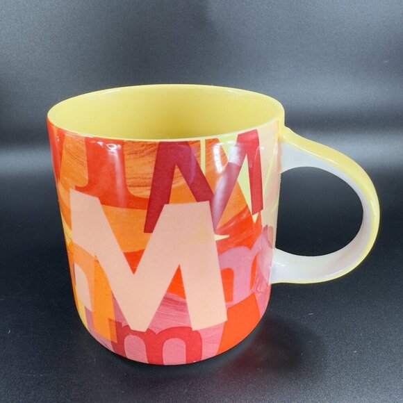 Anthropologie Monogram Letter M Mug Initial Multicolor Ceramic Coffee Mug Cup - Picture 8 of 12